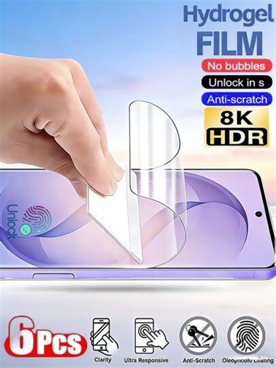 5PCS Hydrogel Film Curved Screen Protection Soft Film [Not Glass] Compatible With Samsung Galaxy S26 A57 A37/Compatible With Xiaomi 15T Poco X7 Pro/ Note 15Honor X9D And Other Phone Models Birthday Gift, Mobile Screen Protector Suitable For Family And Friends, Self-Healing Anti Fingerprint Face ID Friendly Full Coverage Easy To Stick | SHEIN