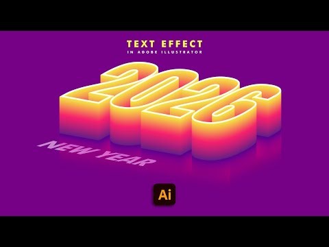 How to create a 3D Text effect in Adobe Illustrator | 3D text in Illustrator #3D #text