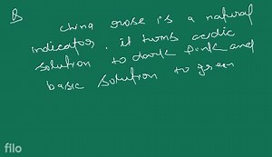 What colour change happens in Acidand base, Indicator is China ... | Filo