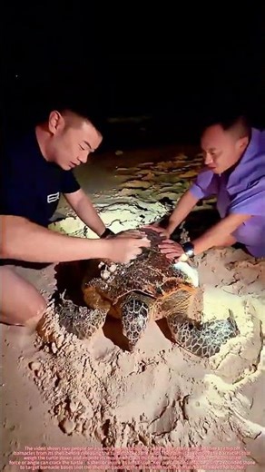 Beach Rescue : Removing Barnacles from a Sea Turtle with a Simple Stone 🌊