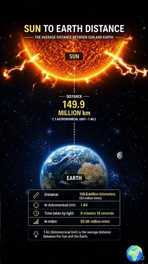 Earth to Sun Distance Visualized 🌎☀️ | Space Animation #shorts #suneffect #facts #astronomicalart