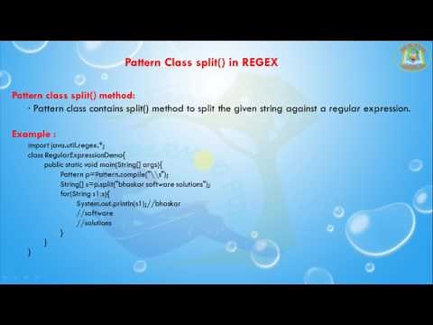Lesson - 3 : REGEX - Pattern and String class split in Java Programming