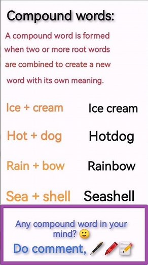 Mix english words to create some vocabulary (compound words) #learnenglish