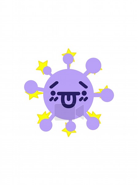 starburst effect animation of embarrassed virus icon Stock Video Footage - Alamy