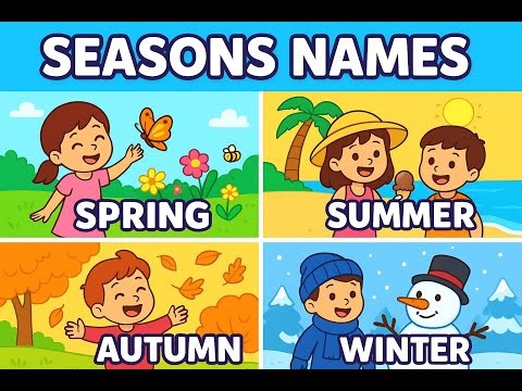 Learn Seasons Name for Kids | Spring Summer Autumn Winter | Cartoon Learning Video for Children