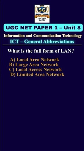 UGC NET Paper 1 Unit 8 ICT Important Abbreviations MCQs | PYQ Questions & Answers | 2026 Preparation