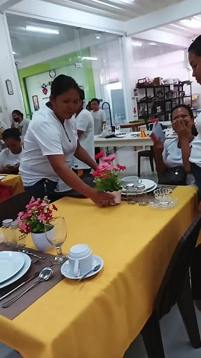TESDA table setting practice #fun #tiktok #followme #trending #foryou #onthisday #everyone #fyp #viral #tesdatrainings #DomesticHelper