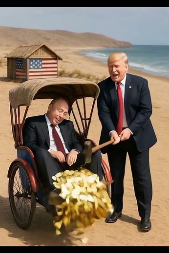 Rickshaw Full of GOLD!? Trump Shows Putin the Joke! 🤣 #satire #shortsfeed #funny #comedy