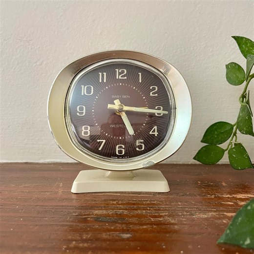 Vintage Cream Baby Ben Westclox Working Wind up Alarm Clock With Glow. Made in U.S.A. - Etsy