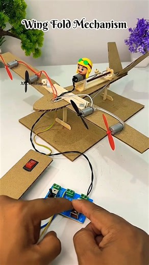 Folding Wing Aircraft ✈️ with DC Motor | Amazing Science Project 🔥 #shorts #viral #aircraft #viral