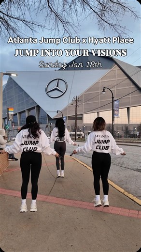 Atlanta Jump Club on Instagram: "Atlanta Jump Club x Hyatt Place ✨💛 Jump into your visions | January 18th | 8 AM - 1 PM Our first wellness / vision board experience of the year 💫 Only a few tickets left, secure your spot thru the link in our bio ✨ #wellnessevent #jumpropeworkout #visionboardparty #thingstodoinatlanta #communityevent"