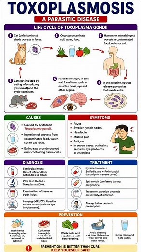 Toxoplasmosis | Causes, Symptoms, Diagnosis, Treatment & Prevention | Parasitic Disease