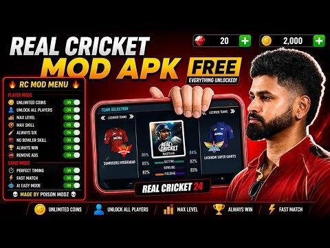 Real Cricket Mod Apk Unlimited Money + Tickets Unlock Everything Timing Hack Real Cricket