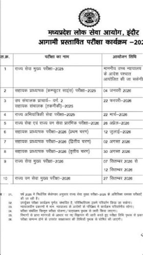 मध्य प्रदेश लोक सेवा आयोग द्वारा कैलेंडर जारी करती है क्या है अब जारी होंगे वर्ष 2026 के एग्जाम #new