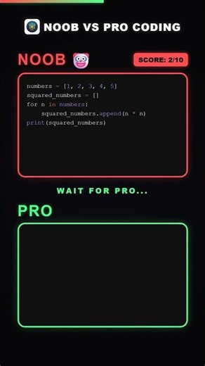 Mastering Python Lists: Noob vs Pro 🚀 #python #coding #shorts #programming