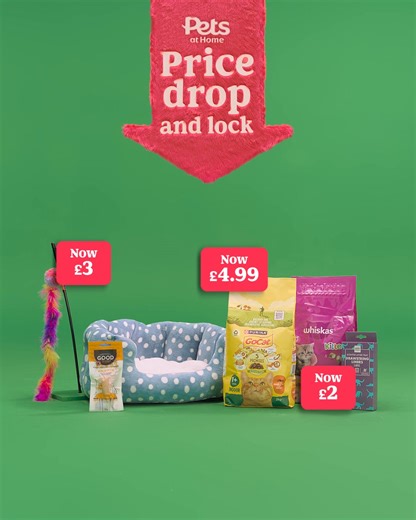 3.7K views · 72 reactions | Prices dropped & locked on your cat's favourite products! Shop now and discover unbeatable prices at Pets at Home!  | Pets UK | Facebook