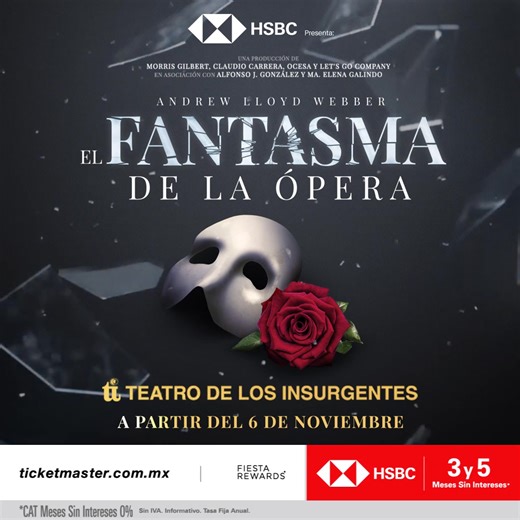 El musical más exitoso de la historia llega a México para presentarse en el prestigioso Teatro de Los Insurgentes. | The Phantom of the Opera Mexico
