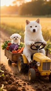 Farmer Dogs Driving a Tiny Tractor! 🚜🐶🥕