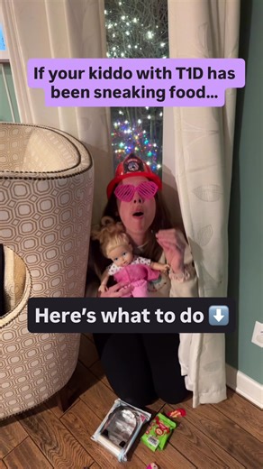 Emily’s Tips for Helping Kids with Sneaking Food 🍭 •Start with Prevention Try not to blame diabetes when voicing decisions about foods. It’s ok to say no, just don’t say it’s because of diabetes (even if it is). If there’s a certain food that’s an issue, find a way to incorporate it regularly so it loses its “forbidden” feeling. Try not to label foods as “good” or “bad” or “healthy” Listen to their feelings about food and diabetes •Understanding WHY Sometimes kids are just hungry! They might no