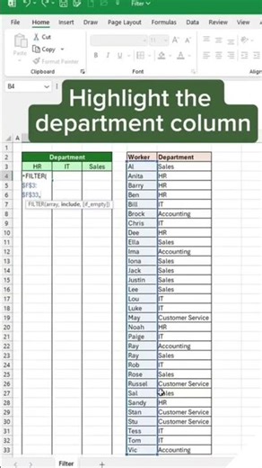 Stop Wasting Time! Use Excel FILTER Like a Pro 🔥 No More Manual Filtering | #shorts