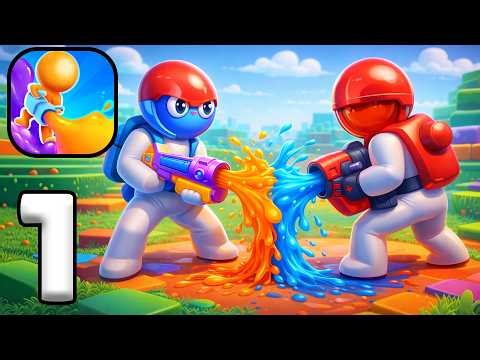 Dye Hard 🎨 Color War Gameplay Walkthrough Part 1 Splash & Dominate Enemies (Android/iOS)