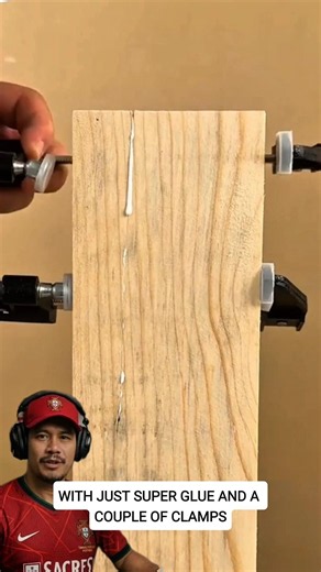 How to Fix Split Wood #tricks #shorts #woodworking