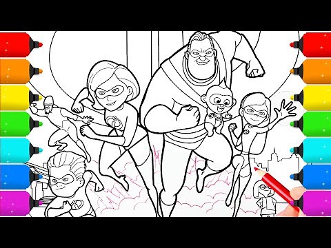 The Incredibles 2 Coloring with Colored Markers