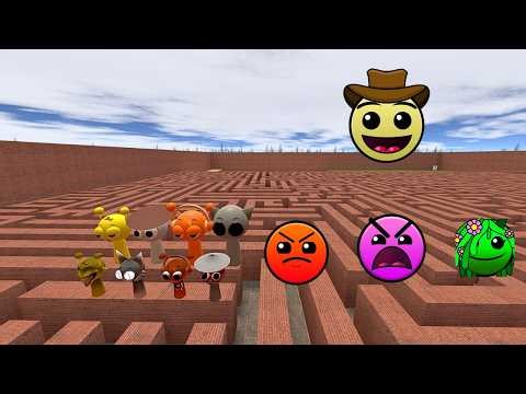 All Lobotomy Dash and Sprunki Characters in Maze GMod
