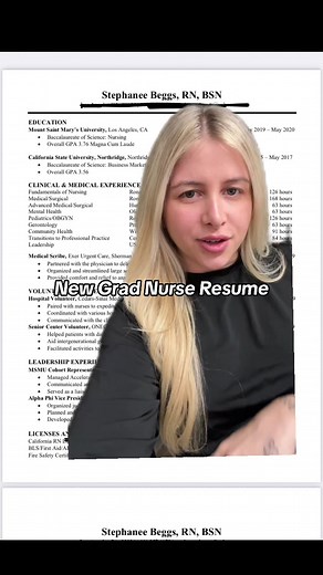 New grad nurse resume pointers!!! My resume landed me my DREAM job so take that what you will 😇#greenscreen #fyp #foryoupage #nursingstudent #nursingschool #nurse #newgradnurse #nurseresume #nurseresumetips #nurseresumehelp #newgradjobs #nclex #rn #bsn #nursesoftiktok #nursetok