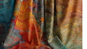 Abstract Art Fabric Printed by the Yard: Polyester Poplin or Pima Combed Cotton - Copper River - Etsy