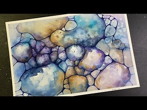 WATERCOLOR Abstract Rocks & Salt Texture - (fun & relaxing art!) 349