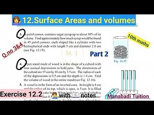 10th class math| Chapter 12| 🤷‍♀️Surface areas and volumes|💁 Exercise 12.2 |Q no 3&4 |CBSE|NCERT|
