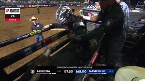 Chase Dougherty schools Ivy League. 📚 With the ride, Dougherty secures the event win for the Ridge Riders over the Nashville Stampede for a monster 91.75pts and the high score of @PBR Teams Season. The Ridge Riders move 2-0 on the weekend. #ArizonaRidgeRiders #RidgeRiders #bullriding #bullrider #arizonasports #pbr #thunderdays #rodeo #cowboy | Arizona Ridge Riders
