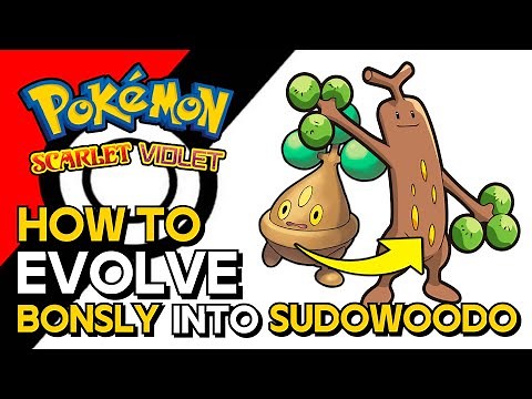 Pokemon Scarlet & Violet - How To Evolve Bonsly Into Sudowoodo | How To Get Sudowoodo