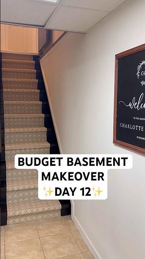 Day 12 of the budget basement makeover! So excited about how this diy stair runner turned out