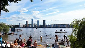 🇸🇪 Stockholm Beach Walk, Tanto Beach, Södermalm Sweden - 4K