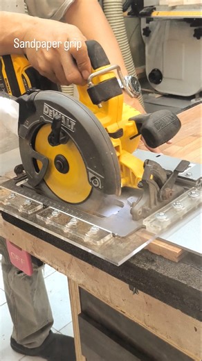 1.8K views · 270 reactions | Add additional grip on my track saw with sandpaper. Cut more stable no need a clamp for short-cut wood #woodworking #diy #tips #plywoodworking | Plywoodworking Tips & Trick | Facebook