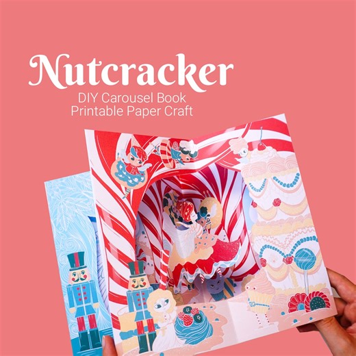 Nutcracker Christmas Carousel DIY Paper Craft Book (printable) - Etsy