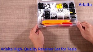 350PCS Tesla Retainer Clips & Rivets Set – 22 Sizes Tesla Clips Tesla Bumper Fender Body Clips for Tesla Model 3 Y S X Cybertruck – Includes 5 Removers & 10 Cable Ties – Universal Tesla Fastener Kit