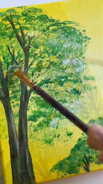 Adorable Spring Sunlight Painting Tutorial for Beginners