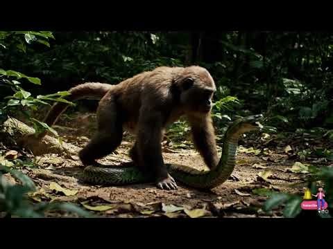 When a Python Strikes… a Monkey Fights Back! 🐍🐒💪