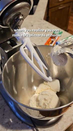 Homemade dq blizzards at home using a kitchenaid mixer. freeze the bowl first too!