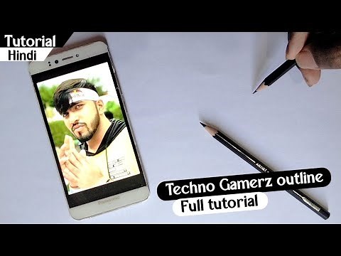 Drawing Techno Gamerz ❤️ | Step by Step Outline Tutorial. ‪@TechnoGamerzOfficial‬
