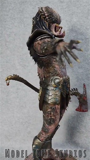 Predator MadAxe Beltram resin model kit painted by Model Zone Studios sculpt by Narin #predator
