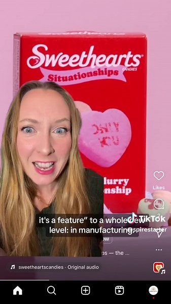 It’s not a bug; it’s a feature, but make it #manufacturing instead of #software #bug #feature #sweethearts #situationship #engineering