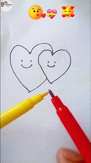 Cute Love Drawing ❤️ Easy Heart Art That Will Melt Your Heart | #Shorts