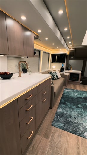 Experience true comfort and luxury with Marathon Coach. Featuring Marathon Coach 1418 Built on the @Prevost chassis. #fyp #luxury #rvlife #interiordesign #marathoncoach