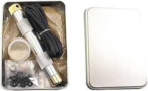 Brass Fire Piston Kit，Portable Compression Ignition Cylinder，for Outdoor Camping Picnic Travel Backpacking Barbecue (Silver)