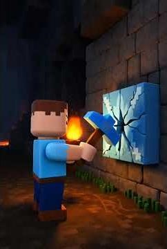 Minecraft diamond mining animation