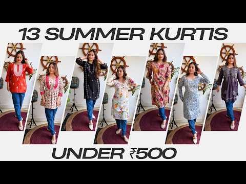 13 Summer Kurtis under ₹500 from Flipkart | Everyday Wear Comfy Kurta Haul | Mahima Giri